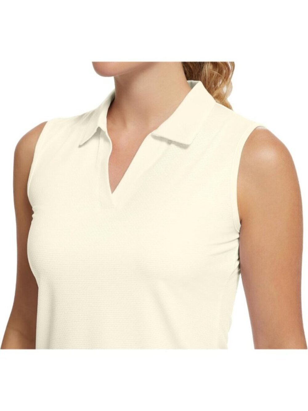 〽️Women's Beige Sleeveless Golf Shirts Quickly Dry Tennis Polo Lightweight